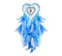 Cœur pour attrape-rêves fait main pour piéger les cauchemars et favoriser un sommeil réparateur (bleu)