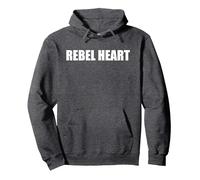Cœur Rebelle Sweat à Capuche, Unisexe pour Adultes, Chiné Foncé, XXL