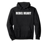 Cœur Rebelle Sweat à Capuche, Unisexe pour Adultes, Noir, S