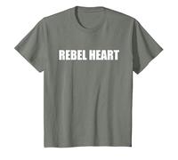 Cœur Rebelle T-Shirt, Enfant, Vert Kaki chiné, 10 Ans