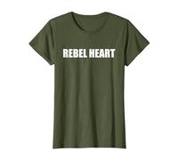 Cœur Rebelle T-Shirt, Femme, Olive, L