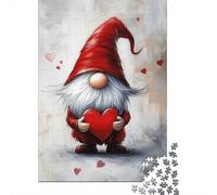 Cœur Red Hat GNOME 1000 Pièces Carton Épais Puzzle Premium Collecteurs Décompression Défiant Décoration Murale Idée Cadeau 38x26cm/1000pcs