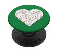Cœur rempli de Lapins et de Verdure de Couleur Pastel PopSockets PopGrip Adhésif