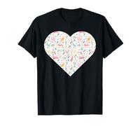 Cœur rempli de Lapins et de Verdure de Couleur Pastel T-Shirt