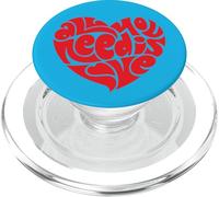 Cœur rétro Classique des années 60 avec Inscription « All You Need is Love » PopSockets PopGrip pour MagSafe