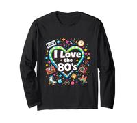 Cœur rétro coloré « I Love The 80's » Manche Longue