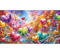 Cœur Rose 3D Puzzle 1000 Pièces pour Adultes - en Carton Recyclé - Décoration 38x52cm/1000pcs