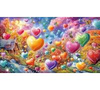 Cœur Rose 3D Puzzle 1000 pièces pour Adultes et Enfants - Jeu extrêmement Difficile & Stimulant Idée Cadeau Parfaite 75x50/1000pcs