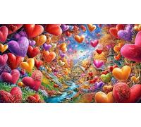 Cœur Rose 3D Puzzle pour Adultes 1000 pièces - Papier recyclé Jeu éduchatiF & Détente Décoration Murale 38x52/1000pcs