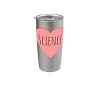 Cœur rose pastel pour Saint-Valentin Humour Scientists I Love Science Gobelet isotherme en acier inoxydable double paroi