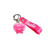 (Cœur rose) Porte-clés rose de dessin animé Barbie, jouet, sac, accessoires, décoration, pendentif pour