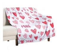Cœur Roses Rouge Sois À Moi Sois À Moi avec Un Cœur d'amour Rouge Couverture Canape Peluche Couverture Flanelle Léger Jeté De Canapé pour Chambre Adultes Lit 150x200cm