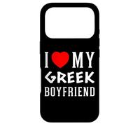 Cœur Rouge Assorti avec Inscription « I Love My Greek Boyfriend » Coque pour iPhone 17 Pro