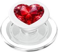 Cœur Rouge étincelant Diamant élégant Artistique PopSockets PopGrip pour MagSafe