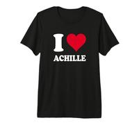 Cœur Rouge « I Love Achille » T-Shirt Haut de Gamme