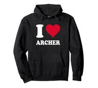 Cœur Rouge « I Love Archer » Sweat à Capuche