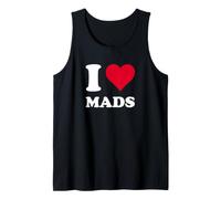 Cœur Rouge « I Love Mads » Débardeur
