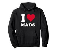 Cœur Rouge « I Love Mads » Sweat à Capuche