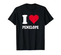 Cœur Rouge « I Love Penelope » T-Shirt Graphique avec Valeur, Homme, Noir, M