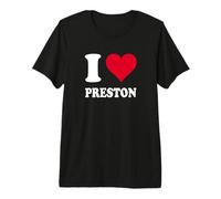 Cœur Rouge « I Love Preston » T-Shirt Haut de Gamme