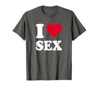 Cœur Rouge « I Love Sex » T-Shirt, Homme, Asphalte, M