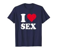 Cœur Rouge « I Love Sex » T-Shirt, Homme, Bleu Marine, 6XL
