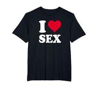 Cœur Rouge « I Love Sex » T-Shirt, Homme Grandes Tailles, Noir, 3X Tall