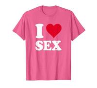 Cœur Rouge « I Love Sex » T-Shirt, Homme, Rose Chiné, 3XL