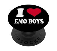 Cœur Rouge « Ich Liebe Emo Boys » PopSockets PopGrip Adhésif