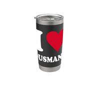 Cœur rouge « Ich Liebe Ousmane » Gobelet isotherme en acier inoxydable double paroi