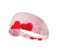 Cœur Rouge imprimé à Paillettes Roses,Bandeau de Sport Unisexe, Bandeau élastique Multi-usages pour Cheveux