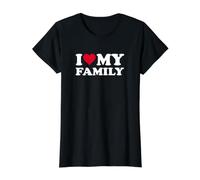 Cœur Rouge J'aime ma Famille T-Shirt Graphique avec Valeur