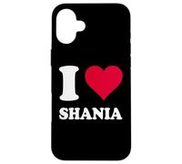 Cœur Rouge J'aime Shania Coque pour iPhone 16 Plus