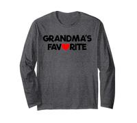 Cœur Rouge pour Petit-Enfant avec Inscription « I'm Grandma's Favorite » Manche Longue