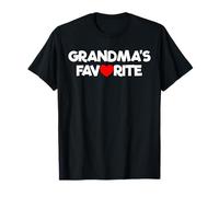 Cœur Rouge pour Petit-Enfant avec Inscription « I'm Grandma's Favorite » T-Shirt
