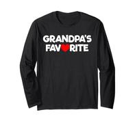 Cœur Rouge pour Petit-Enfant avec Inscription « I'm Grandpa's Favorite » Manche Longue