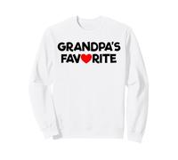 Cœur Rouge pour Petit-Enfant avec Inscription « I'm Grandpa's Favorite » Sweatshirt