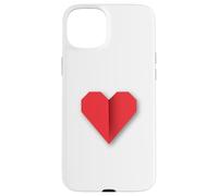 Cœur Rouge Style Origami Symbole Amoureux Coque pour iPhone 15 Plus