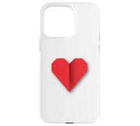 Cœur Rouge Style Origami Symbole Amoureux Coque pour iPhone 15 Pro Max