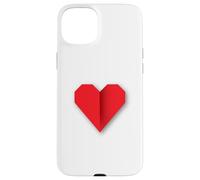 Cœur Rouge Style Origami Symbole d'amour Design Coque pour iPhone 15 Plus