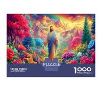 Cœur Sacré de Jésus Puzzle 1000 Pièces pour Adultes Et Enfants Dès 14 Ans Jeu Cadeau Unique Divertissement Créatif Cadeau Classiques Décoration Maison Anti-Stress 52x38cm/1000pcs