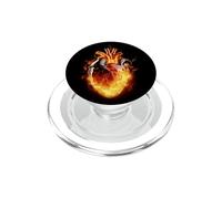 Cœur sacré Flamboyant réaliste PopSockets PopGrip pour MagSafe