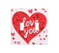 Cœur Saint Valentin Lettres rouges Love You Double Gang Toggle Plaque murale Interrupteur Décor Taille standard - 11,4 x 11,4 cm
