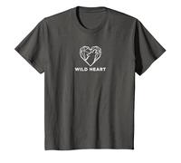 Cœur Sauvage géométrique Loup Amoureux de la Nature T-Shirt, Enfant, Asphalte, 2 Ans