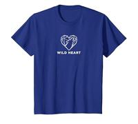 Cœur Sauvage géométrique Loup Amoureux de la Nature T-Shirt, Enfant, Bleu Royal, 3 Ans
