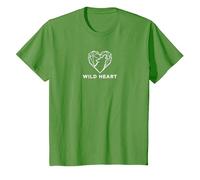 Cœur Sauvage géométrique Loup Amoureux de la Nature T-Shirt, Enfant, Herbe, 3 Ans