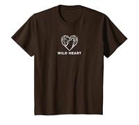 Cœur Sauvage géométrique Loup Amoureux de la Nature T-Shirt, Enfant, Marron, 2 Ans
