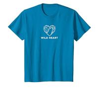 Cœur Sauvage géométrique Loup Amoureux de la Nature T-Shirt, Enfant, Saphir, 3 Ans