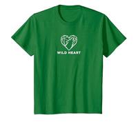 Cœur Sauvage géométrique Loup Amoureux de la Nature T-Shirt, Enfant, Vert Kelly, 4 Ans