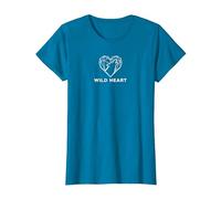 Cœur Sauvage géométrique Loup Amoureux de la Nature T-Shirt, Femme, Saphir, 3XL
